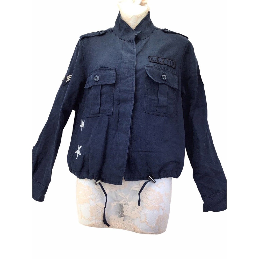 Rails Navy Military-Style Star Patch Jacket